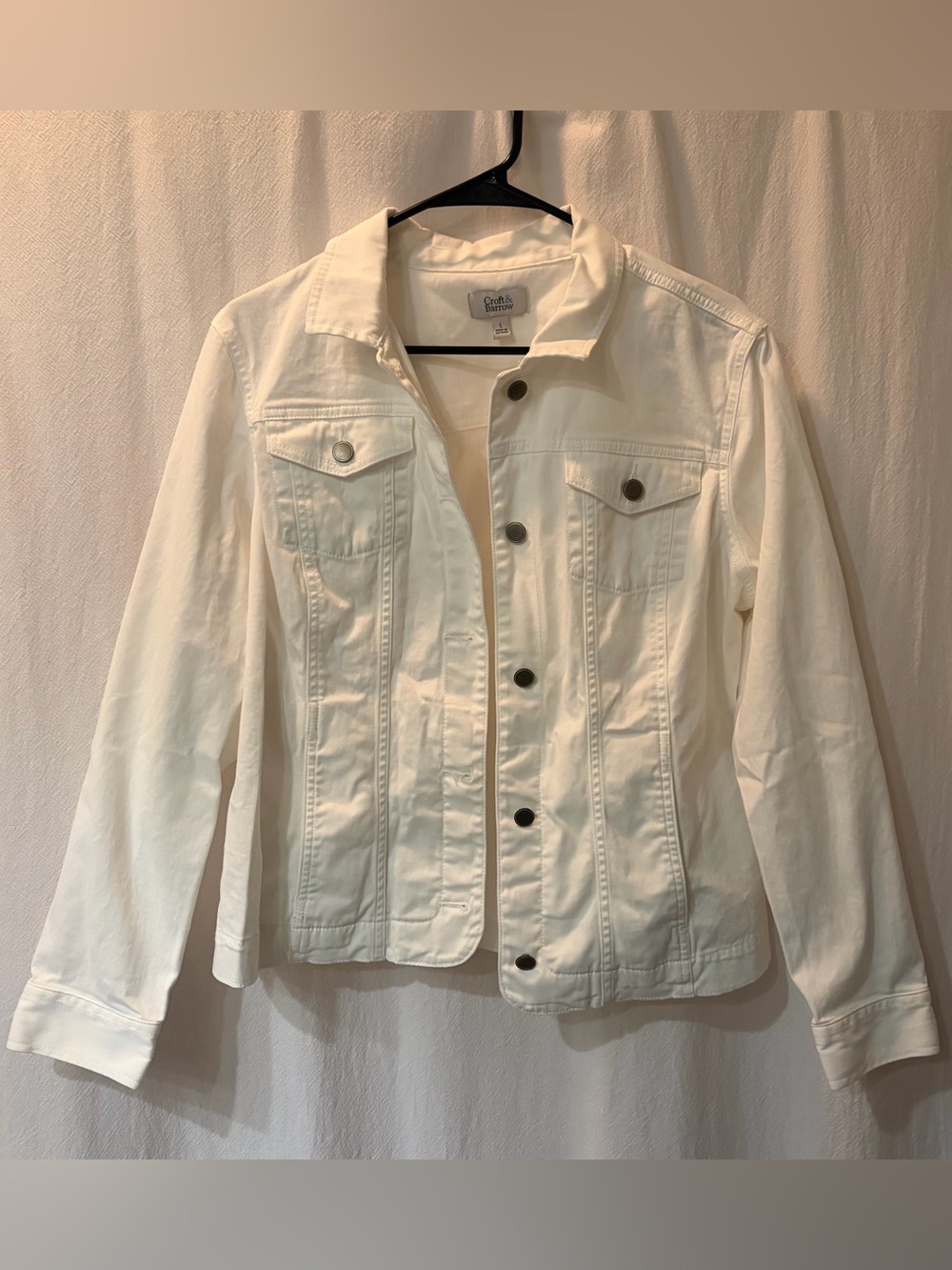 Croft & Barrow - white denim jacket - size L